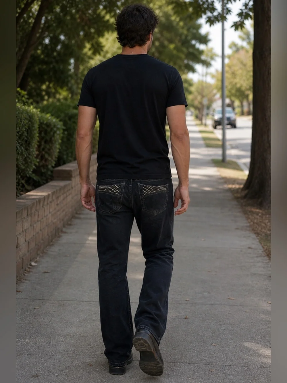 Robin’s Jeans Men’s Black Studded Denim Jeans Size 34 Made in USA Distressed Y2K